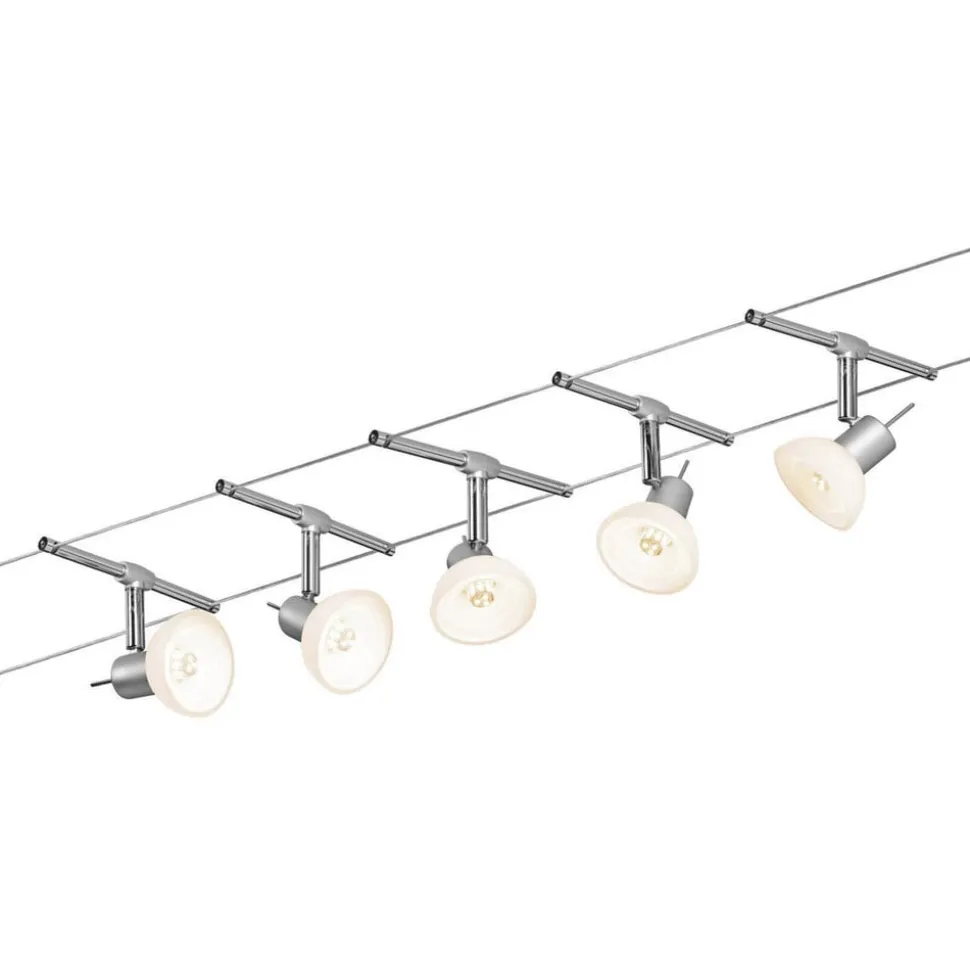 Paulmann Sheela wiresystem, 5 lyskilder, mat krom