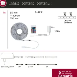 Paulmann SimpLED Motion LED-stripsæt, 5 m fjernbetjening RGB