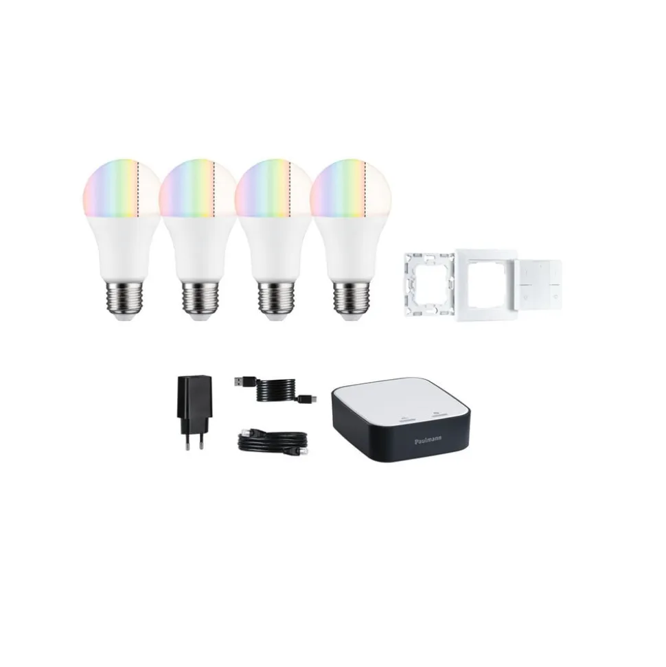 Paulmann Smart Home-sæt ZigBee 4x E27 9,3W LED mat RGBW