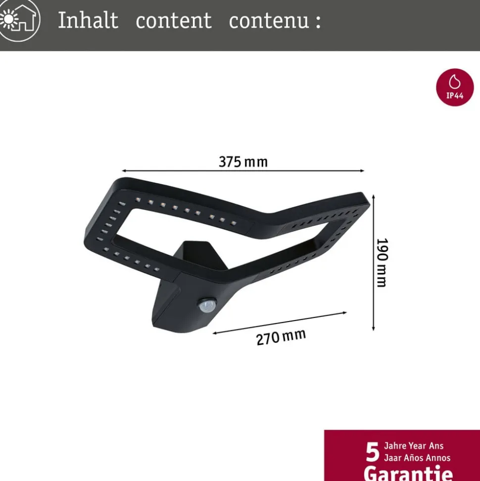 Paulmann Smart væglampe Alara, RGBW antracit IP44