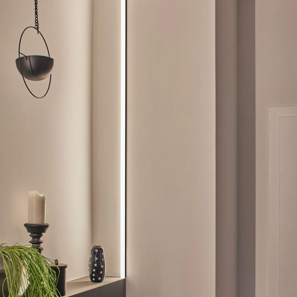 Paulmann Square Profil, sort, hvid diffusor, 2 m