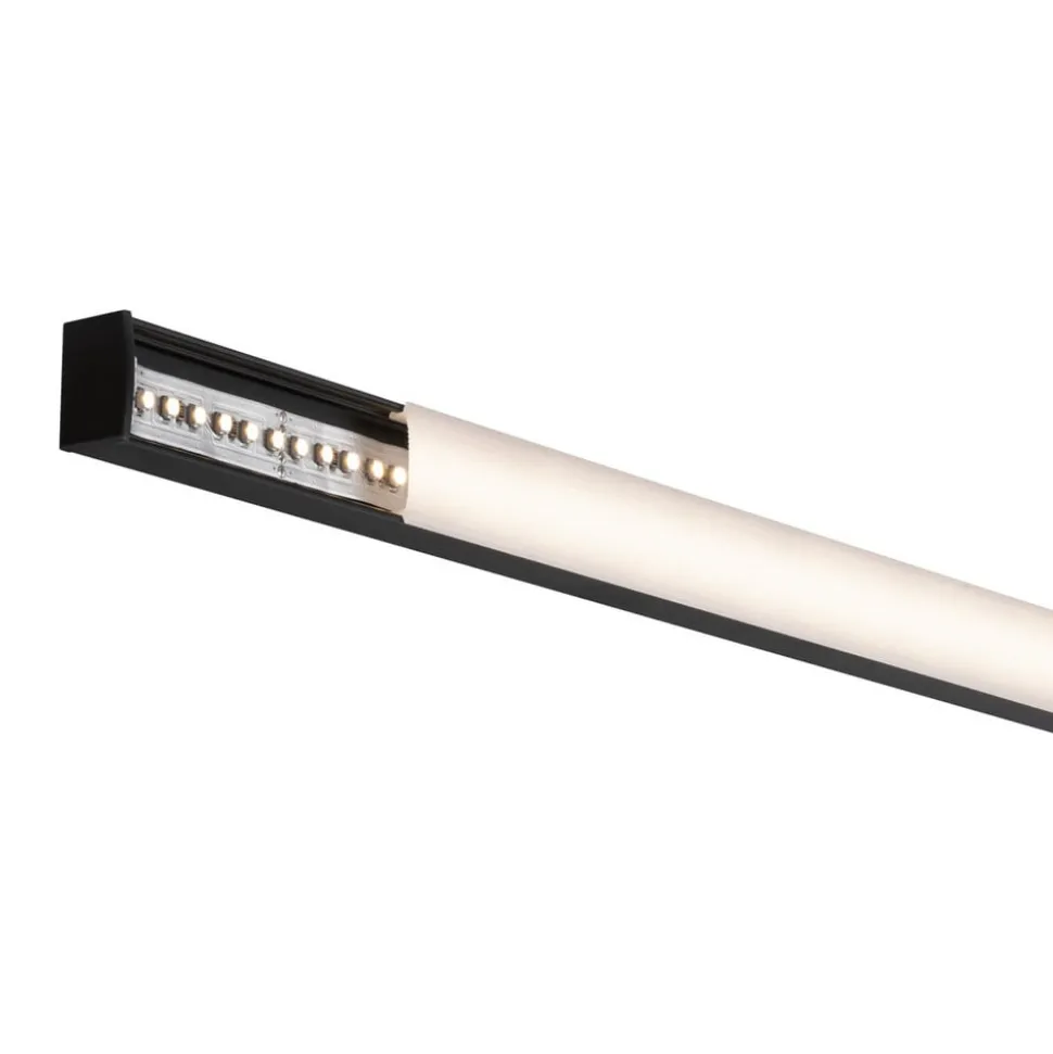 Paulmann Square Profil, sort, hvid diffusor, 2 m
