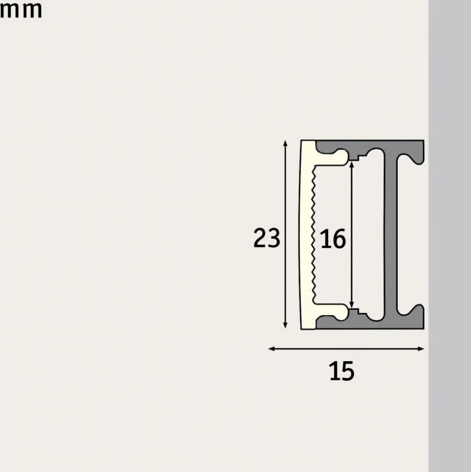 Paulmann Square Profil, sort, hvid diffusor, 2 m
