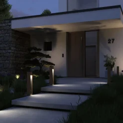 Paulmann Trabia LED-sokkelampe i træ, højde 60 cm