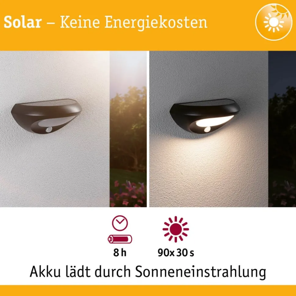 Paulmann udendørs LED-væglampe Sorova, sensor, antracit