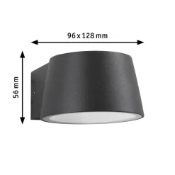 Paulmann udendørs LED-væglampe Capea, antracit, aluminium, IP44