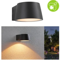 Paulmann udendørs LED-væglampe Capea, antracit, aluminium, IP44