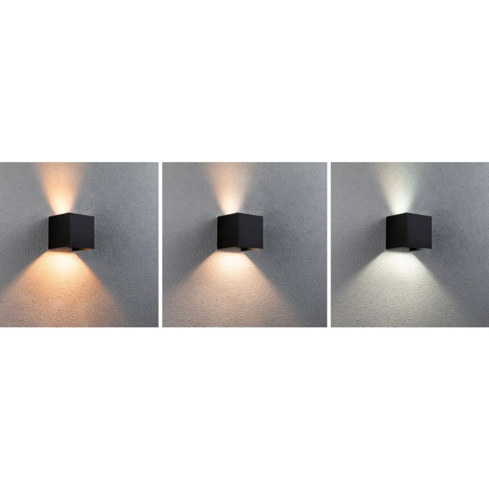 Paulmann udendørs LED-væglampe Cybo, RGBW, 10 cm, antracit