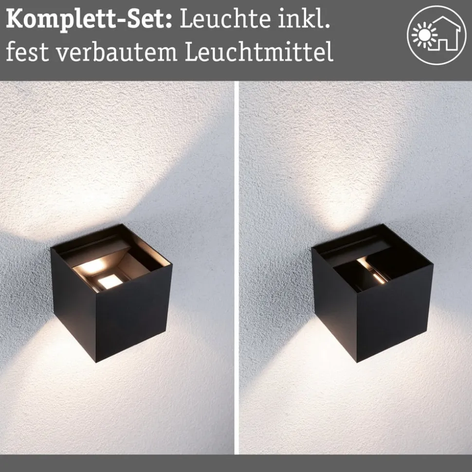 Paulmann udendørs LED-væglampe Cybo, RGBW, 10 cm, antracit