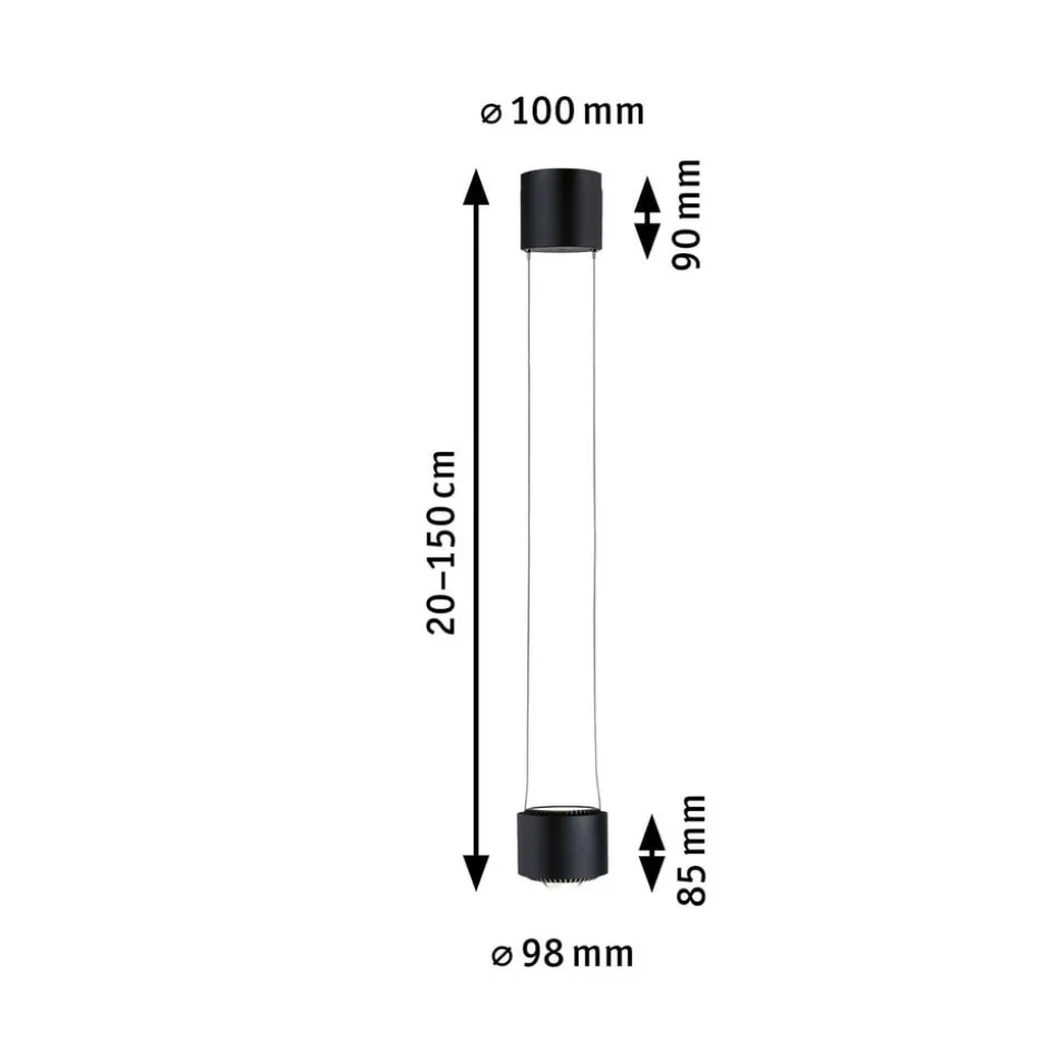Paulmann URail Aldan LED-pendellampe, sort