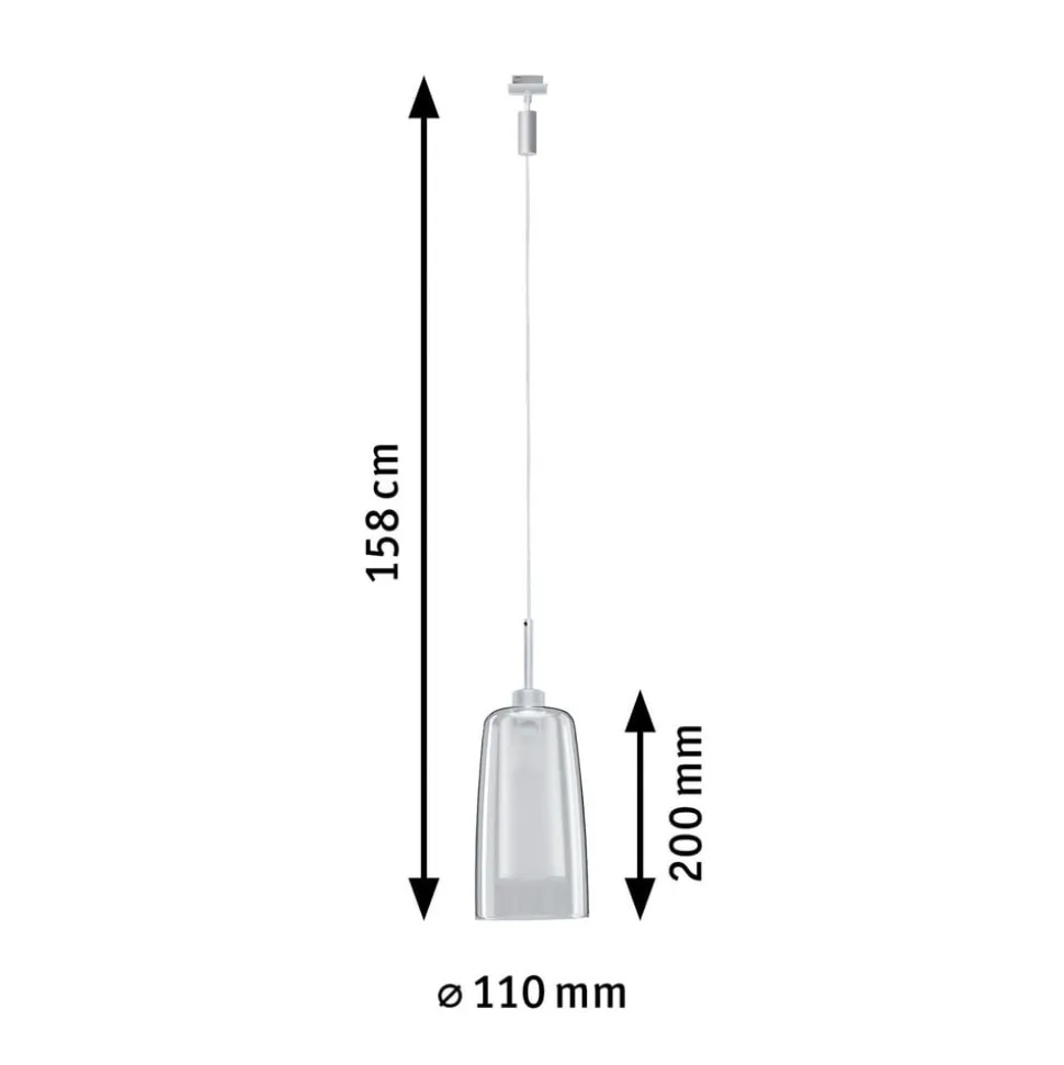 Paulmann URail Arido LED-pendellampe, mat krom