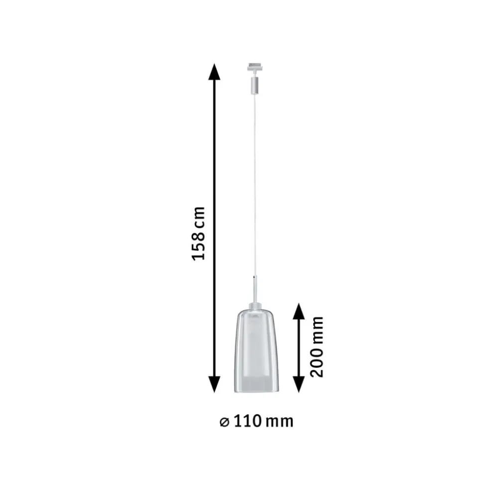 Paulmann URail Arido LED-pendellampe, mat krom