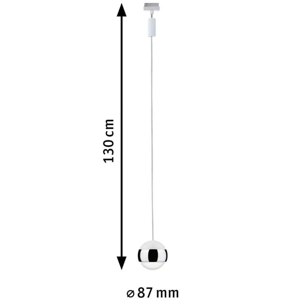 Paulmann URail Capsule II pendel, hvid/krom 827