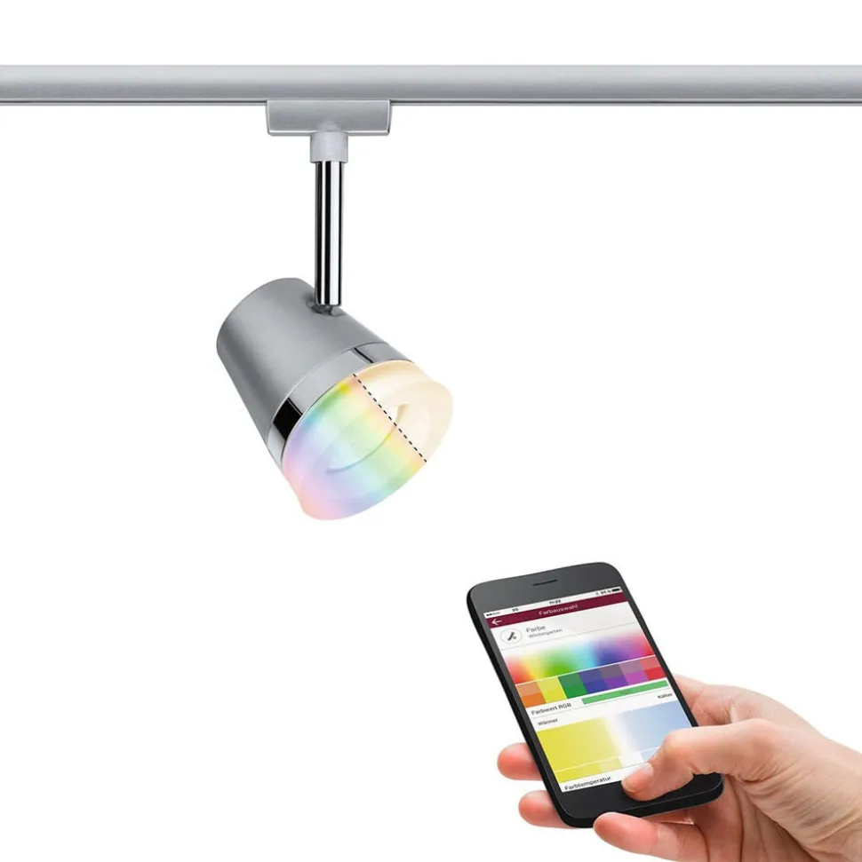 Paulmann URail Cone spot RGBW, mat krom, ZigBee