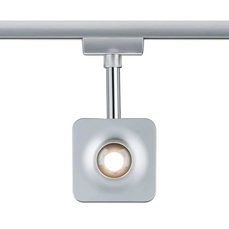Paulmann URail Cube LED-spot, dæmpes 2.700 K krom
