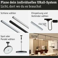 Paulmann URail Hildor LED-pendel 3.000K sort