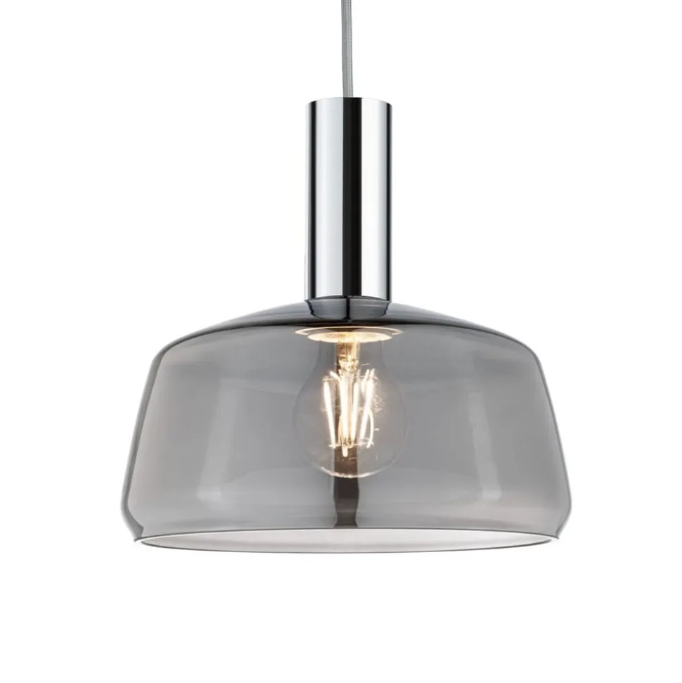 Paulmann URail lampeskærm Neila 2Easy, Ø 23 cm, røget glas