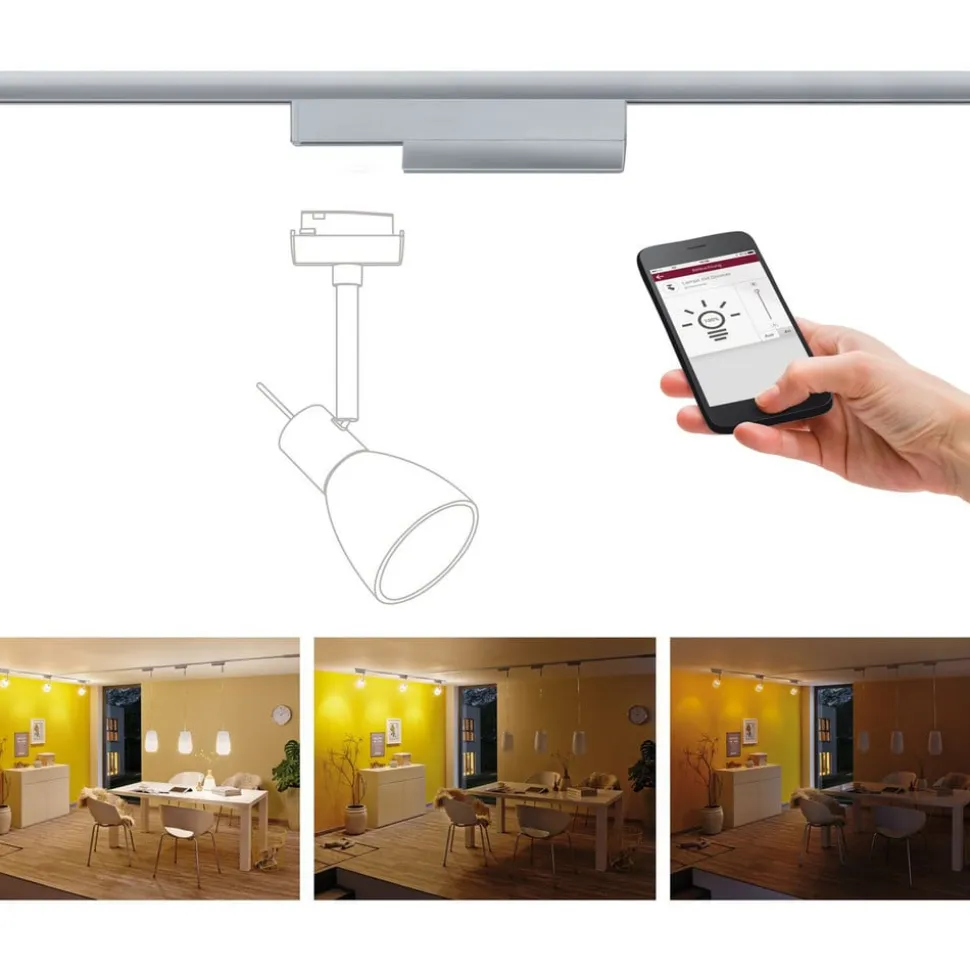 Paulmann URail skinneadapter, ZigBee, krom