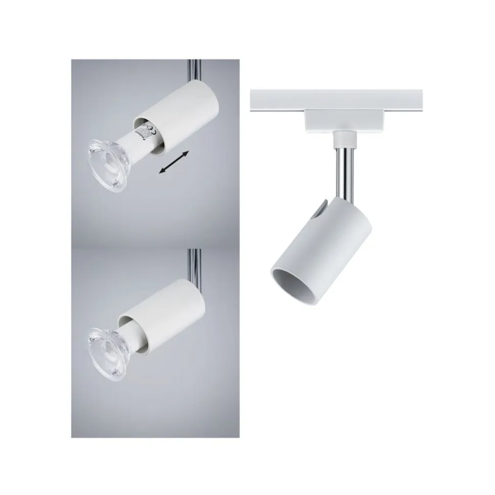 Paulmann URail skinnespot Pure I, hvid mat, GU10, metal