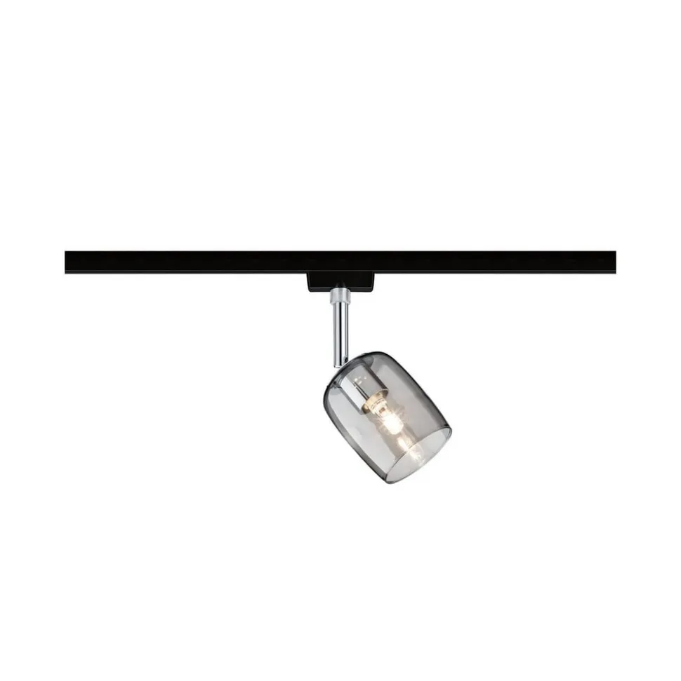 Paulmann URail Spot Blossom sort, røgfarvet glas