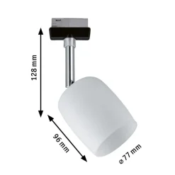 Paulmann URail Spot Blossom sort, satineret glas