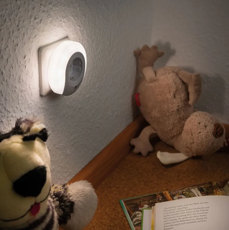 Paulmann Viby LED-natlys, med stikdåse, rund
