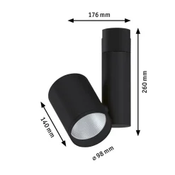 Paulmann Zeuz URail Spot 3.000K 39° sort mat