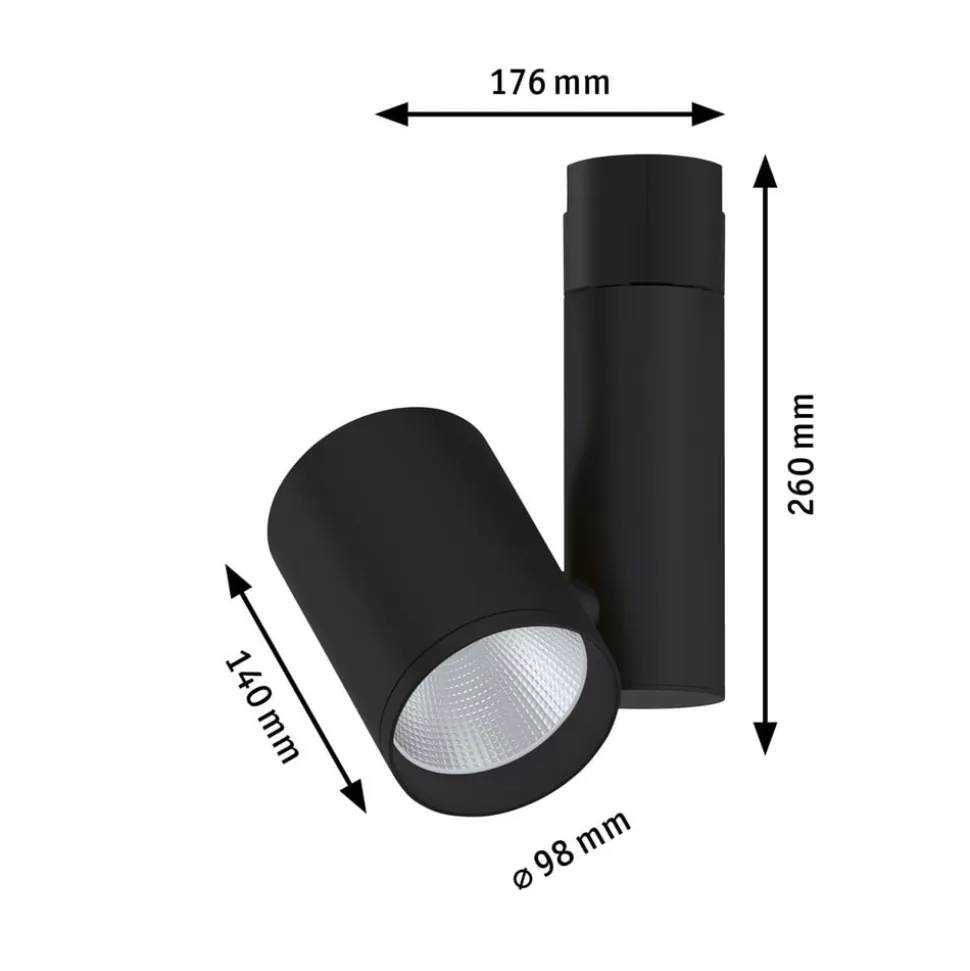 Paulmann Zeuz URail Spot 3.000K 39° sort mat