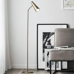 Peak gulvlampe, variabel, antik messing