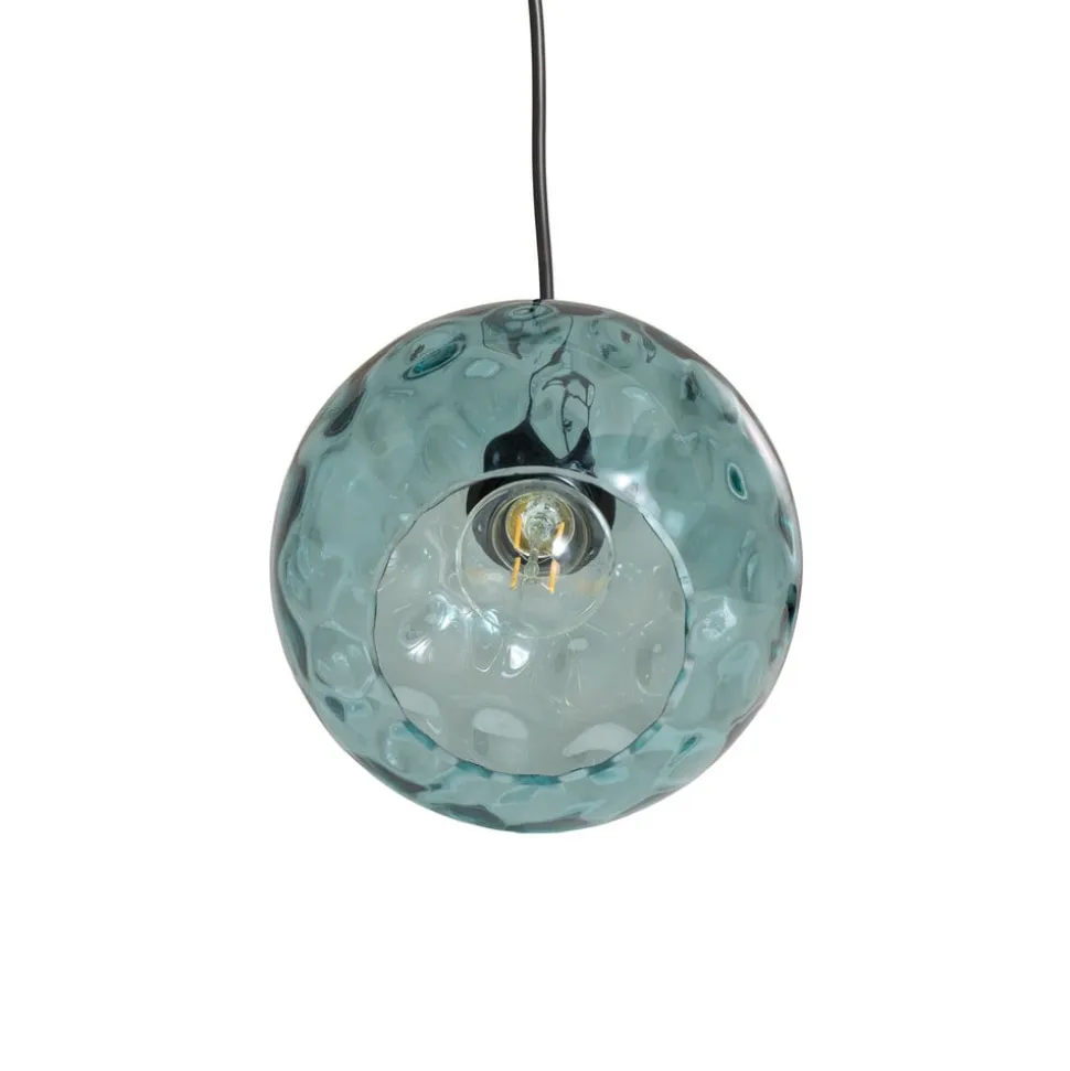 Pendellampe Benek, blå, glas, Ø 20 cm, E27