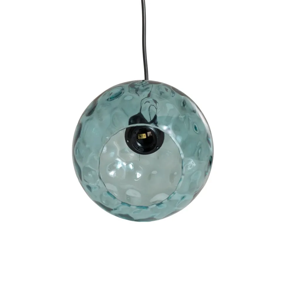 Pendellampe Benek, blå, glas, Ø 20 cm, E27