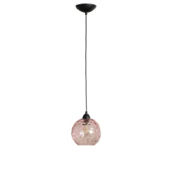 Pendellampe Benek, pink, glas, Ø 20 cm, E27