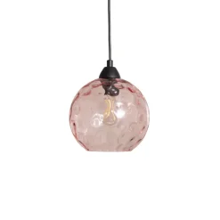 Pendellampe Benek, pink, glas, Ø 20 cm, E27