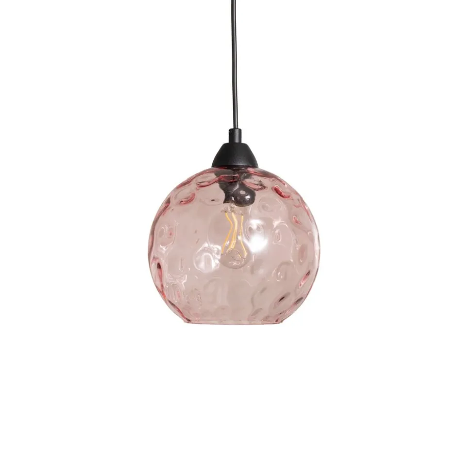 Pendellampe Benek, pink, glas, Ø 20 cm, E27
