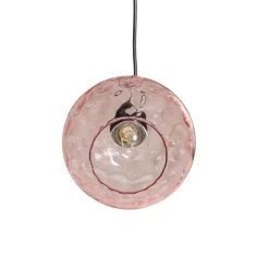 Pendellampe Benek, pink, glas, Ø 20 cm, E27