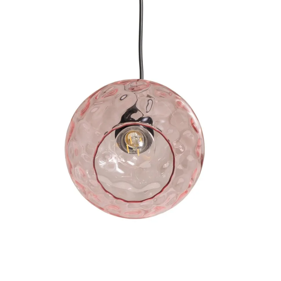 Pendellampe Benek, pink, glas, Ø 20 cm, E27