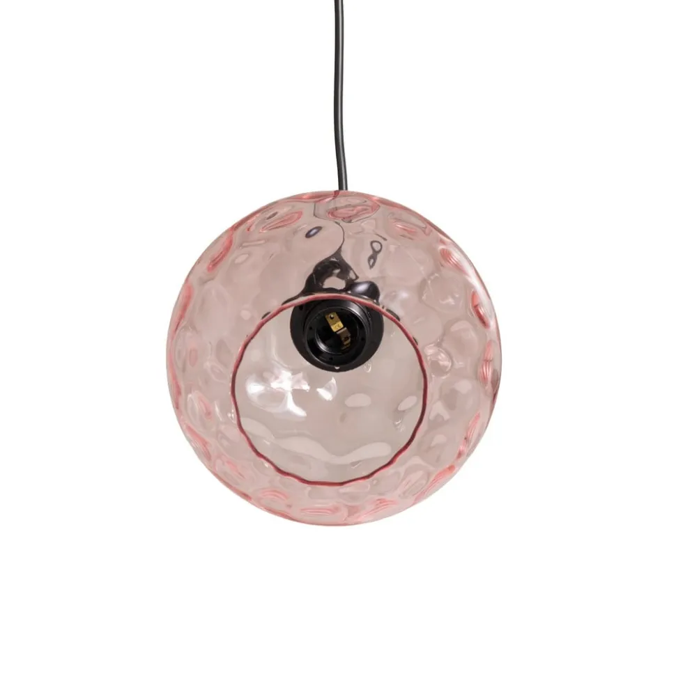 Pendellampe Benek, pink, glas, Ø 20 cm, E27