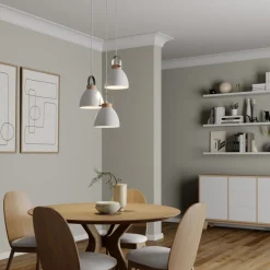 Pendellampe Bergen, 3 lyskilder, rund, hvid