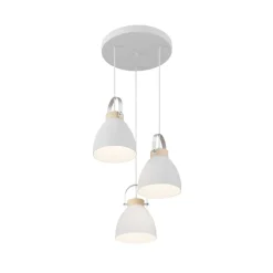 Pendellampe Bergen, 3 lyskilder, rund, hvid