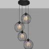 Pendellampe Cumera i sort, 4 lyskilder, rund