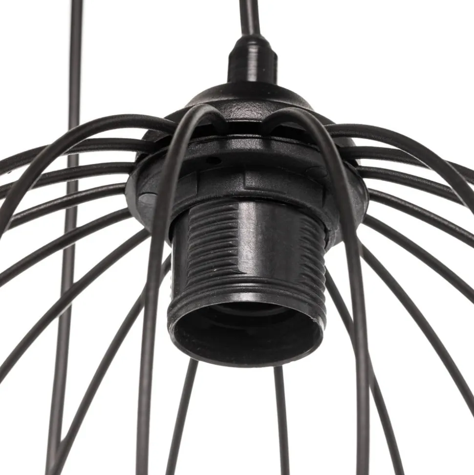 Pendellampe Cumera i sort, 4 lyskilder, rund