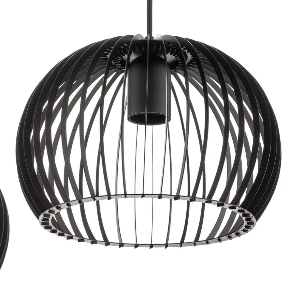 Pendellampe Larus i sort stål, 3 lyskilder