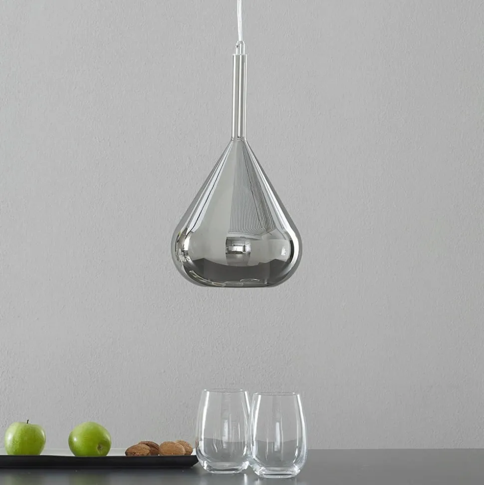 Pendellampe lilla, røggrå, 1-lys, glas