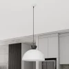 Pendellampe Lunaro, hvid, Ø 40 cm, metal