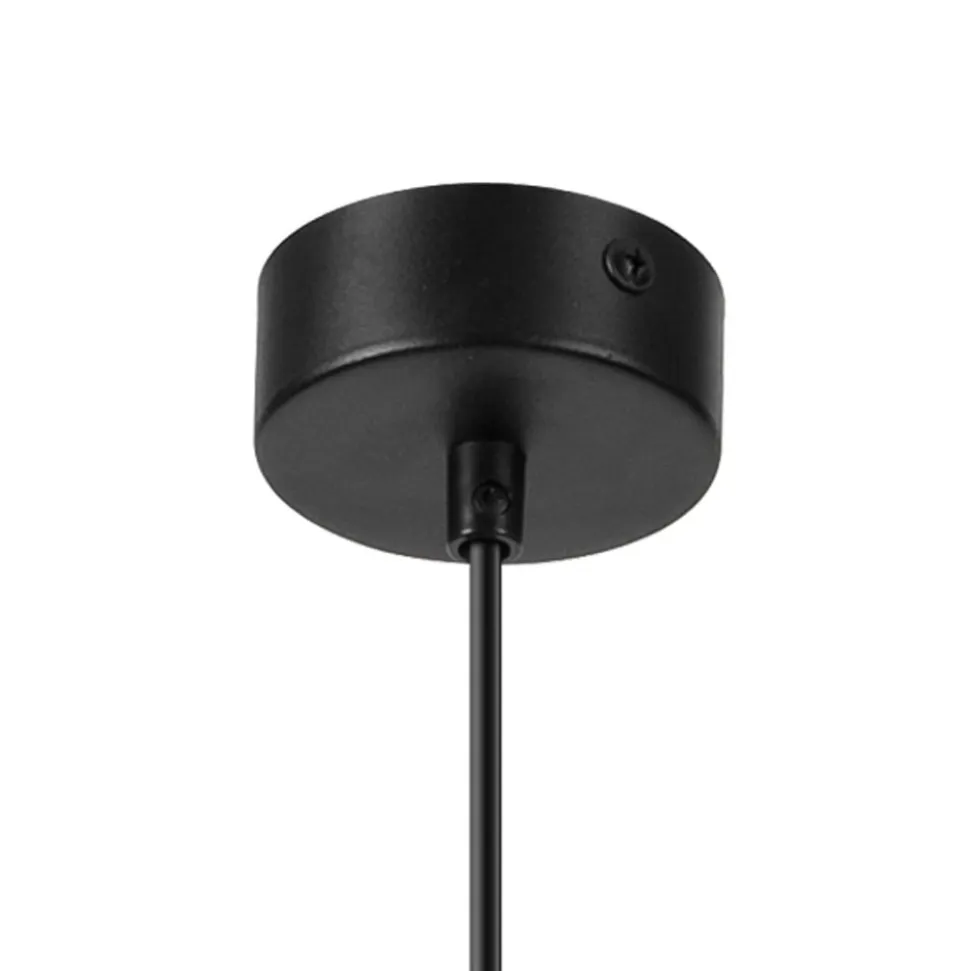 Pendellampe Nolan, Ø 11 cm, sort/eg, metal/træ