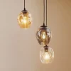 Pendellampe Starla, glas grafit/amber/klar, 3 lyskilder, rund