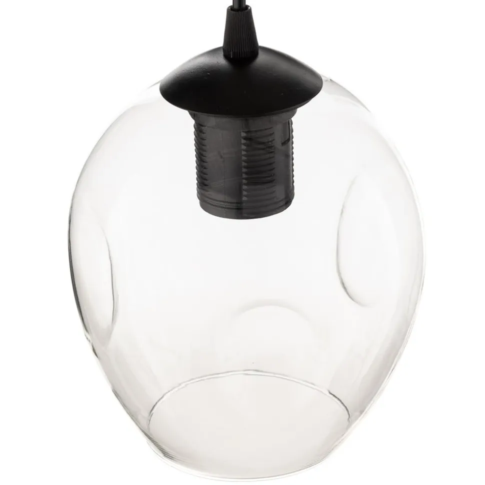 Pendellampe Starla, glas grafit/amber/klar, 3 lyskilder, rund
