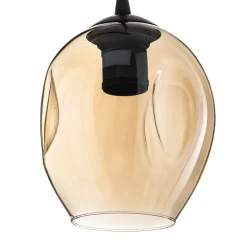 Pendellampe Starla rund 4 lyskilder grafit/amber/klar