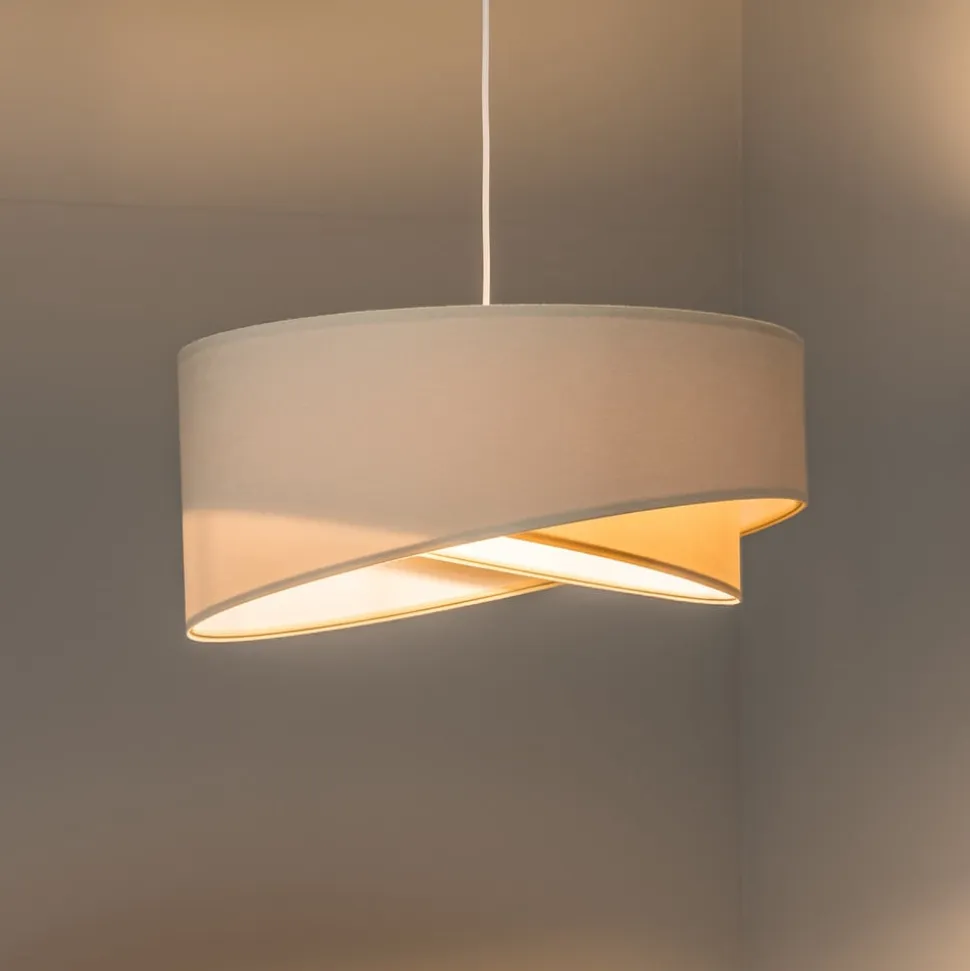 Pendellampe Vivien, tofarvet, beige/hvid