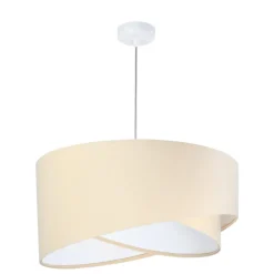 Pendellampe Vivien, tofarvet, beige/hvid